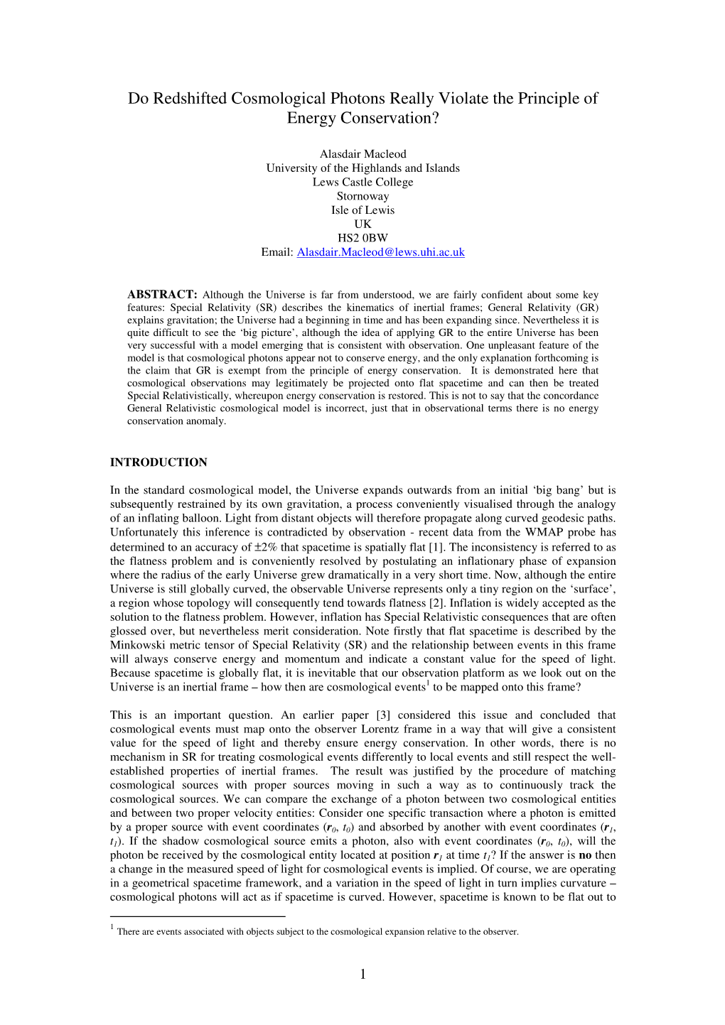 Do Redshifted Cosmological Photons Really Violate the Principle of Energy Conservation?