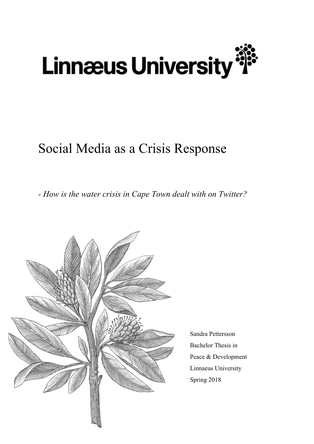 Social Media As a Crisis Response