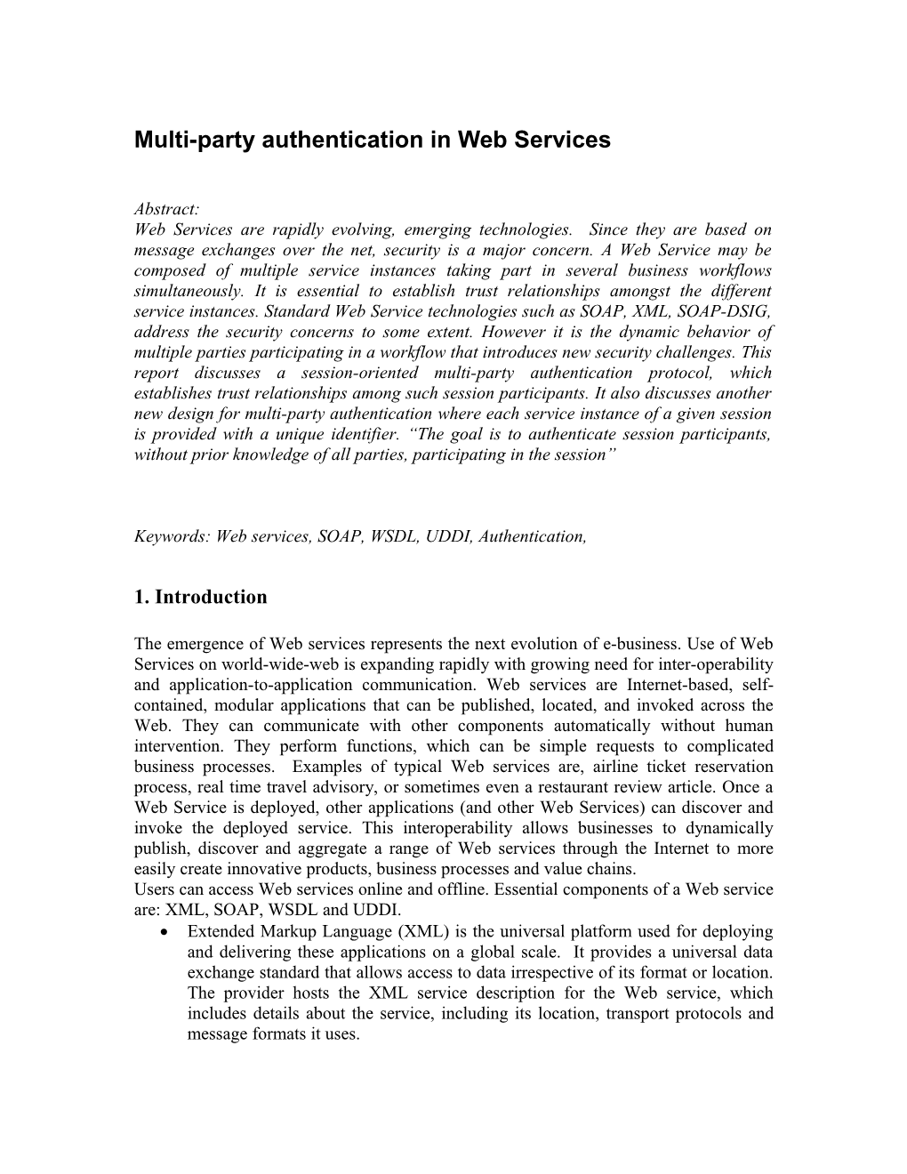 Multi-Party Authentication in Web Services