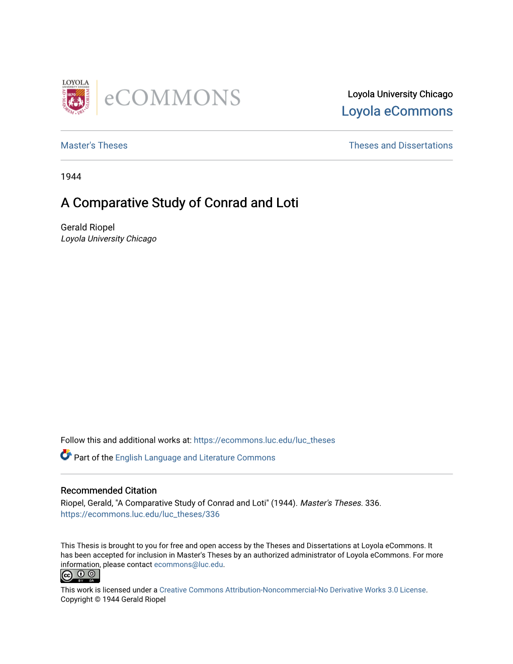 A Comparative Study of Conrad and Loti