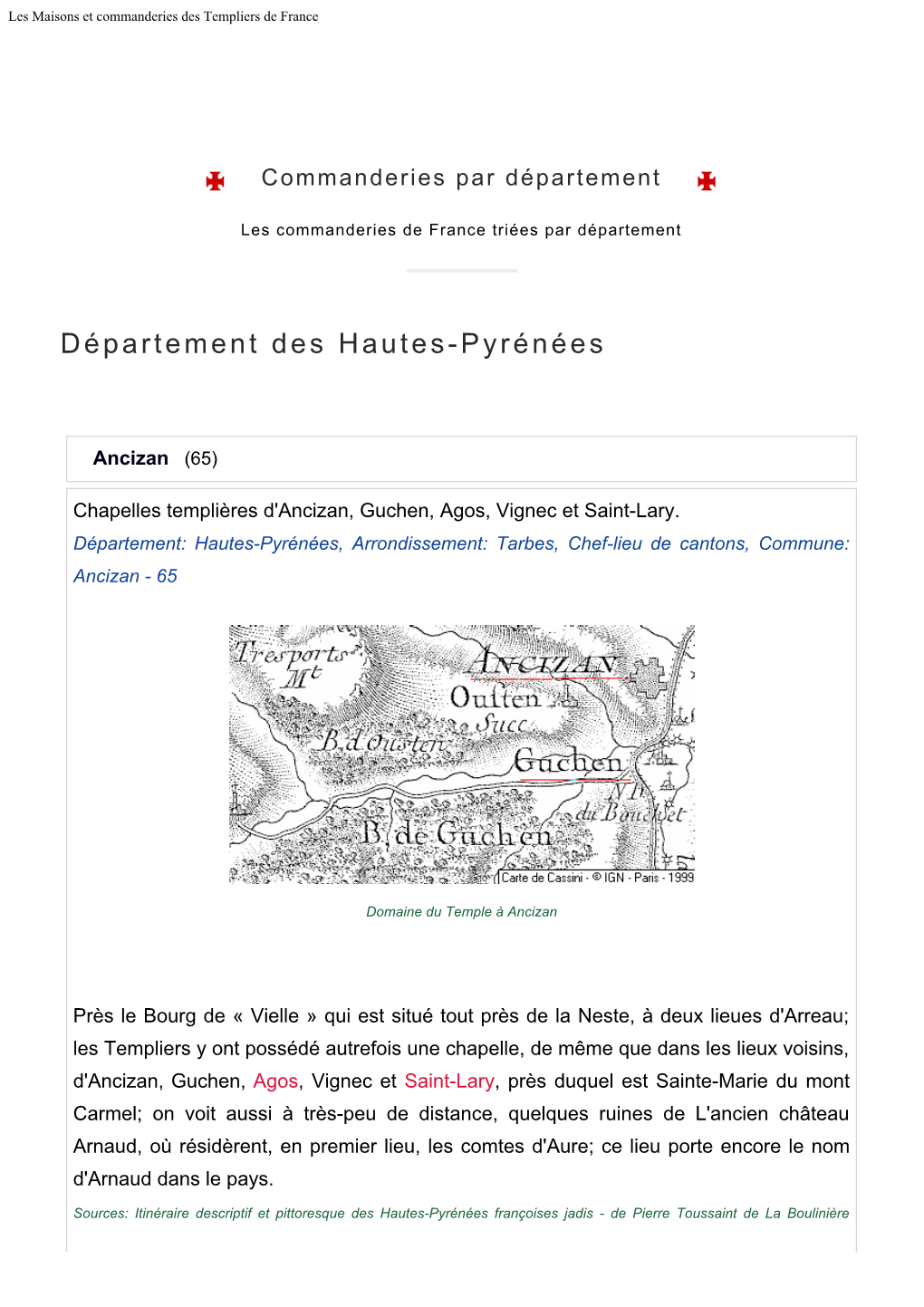 Les Maisons Et Commanderies Des Templiers De France