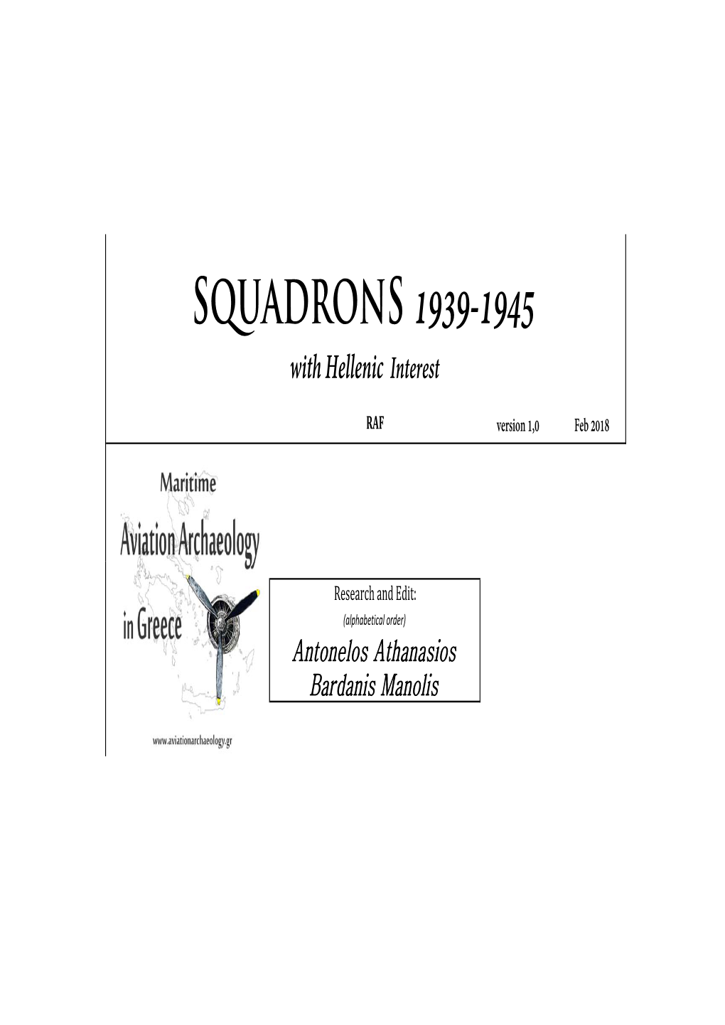 SQUADRONS 1939-1945 with Hellenic Interest