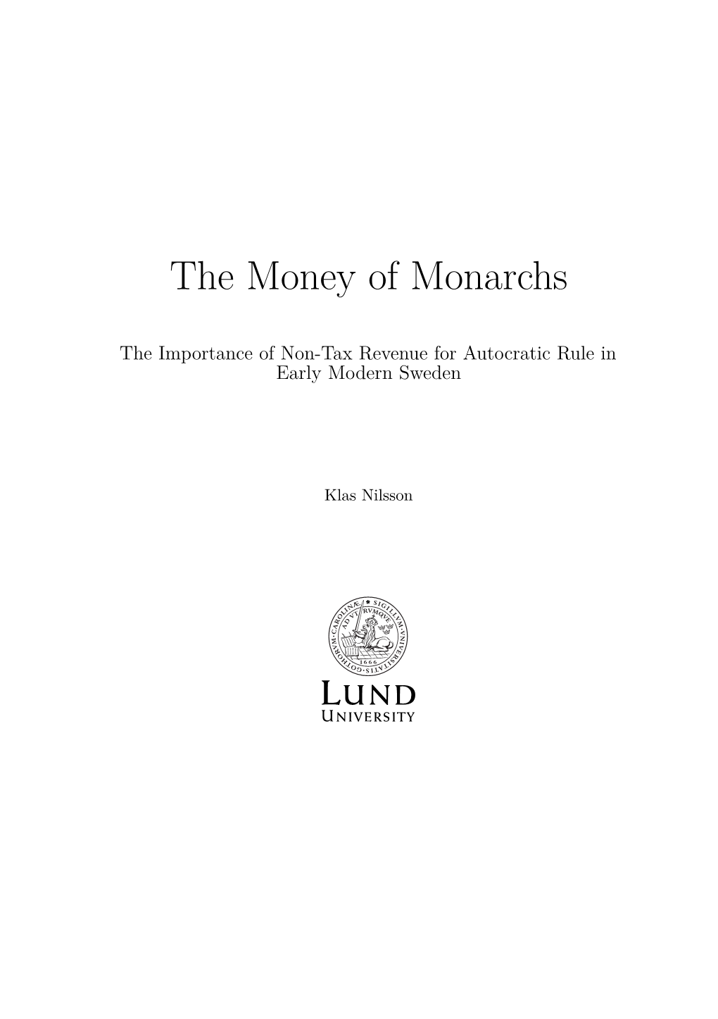 The Money of Monarchs