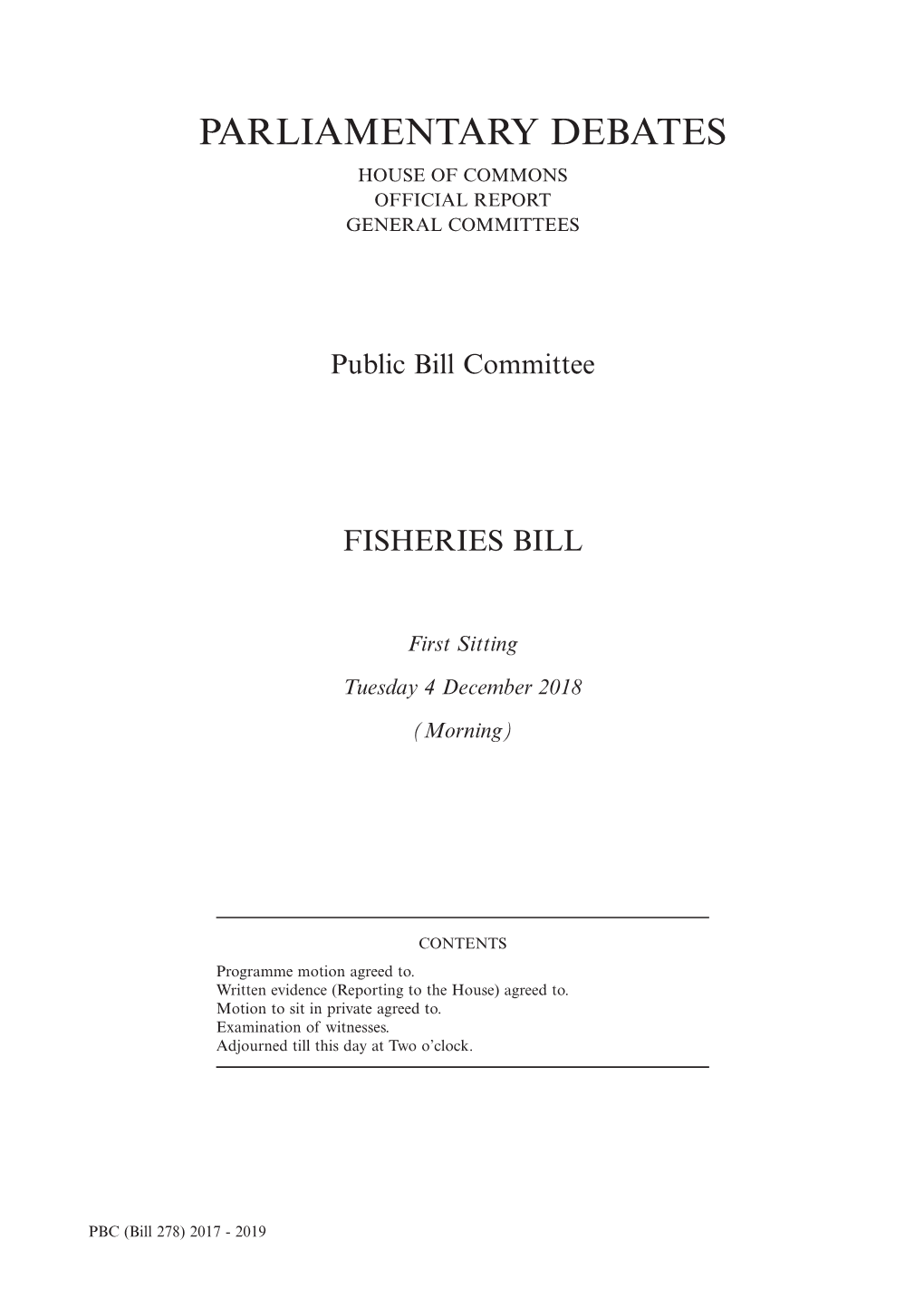 Parliamentary Debates House of Commons Official Report General Committees