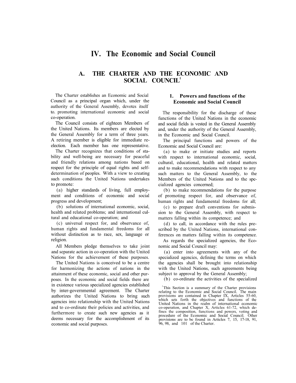 Part 1 Chapter 4 the Economic and Social Council