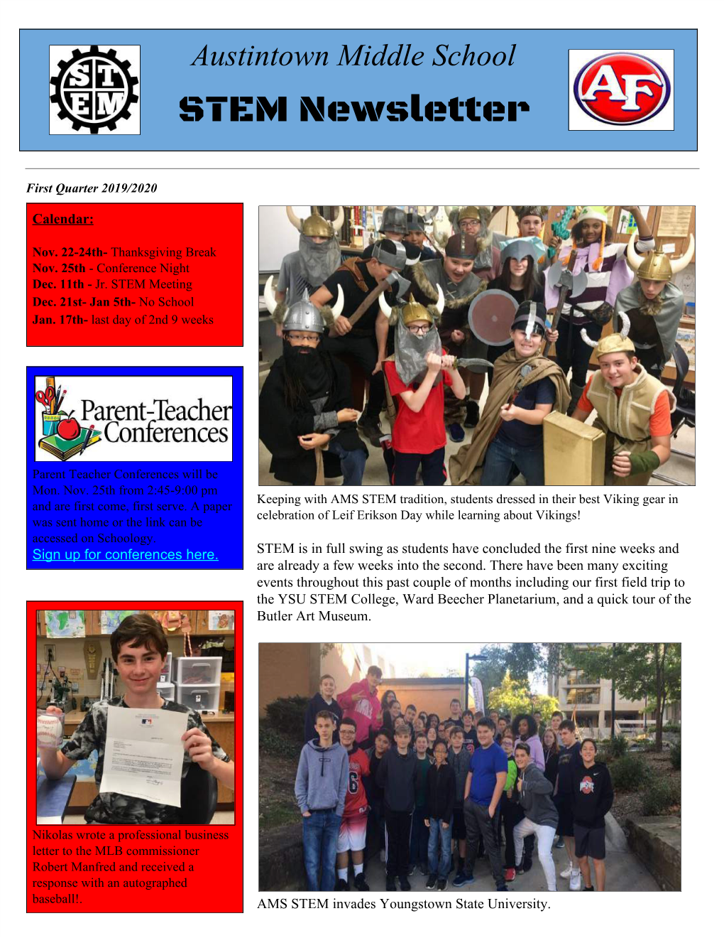 Ams Stem First Quarter Newsletter