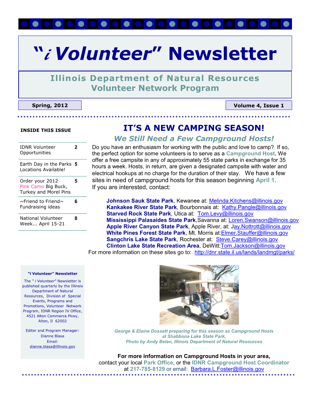 I Volunteer” Newsletter