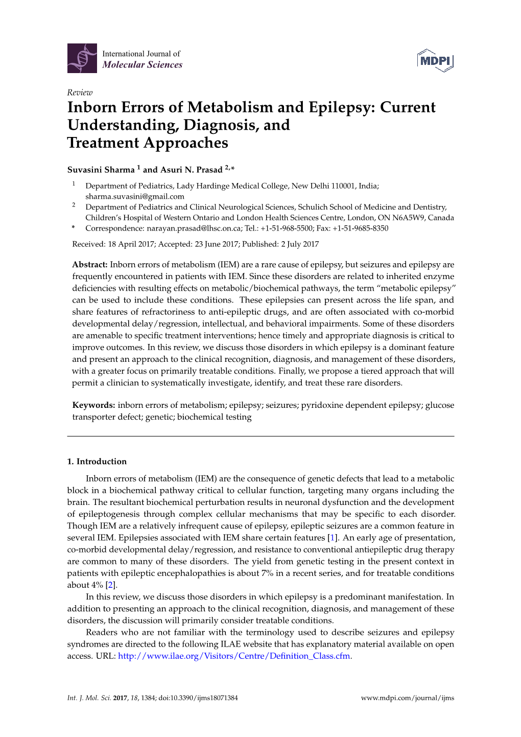 Inborn Errors of Metabolism and Epilepsy: Current Understanding, Diagnosis, and Treatment Approaches