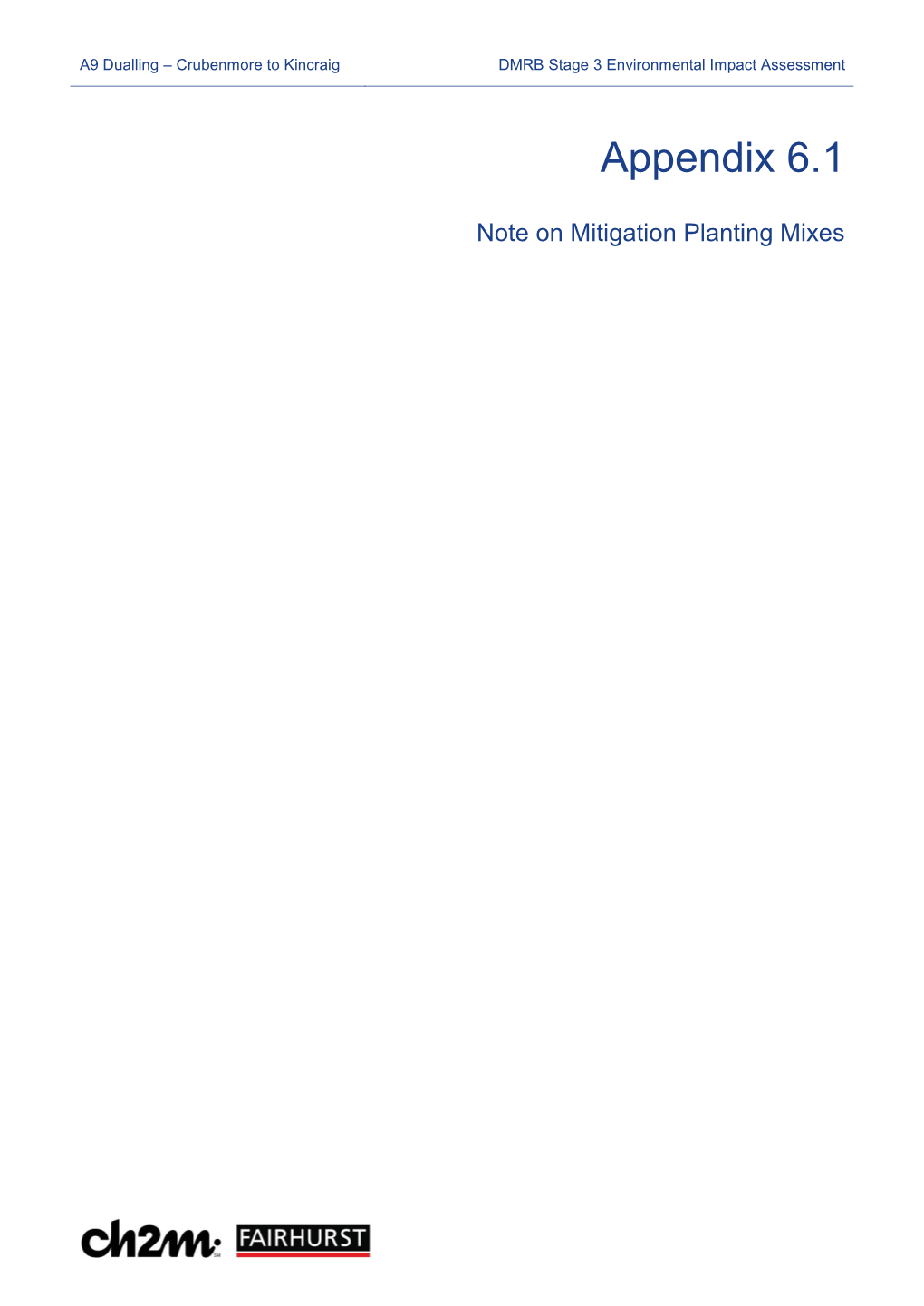 Note on Mitigation Planting Mixes