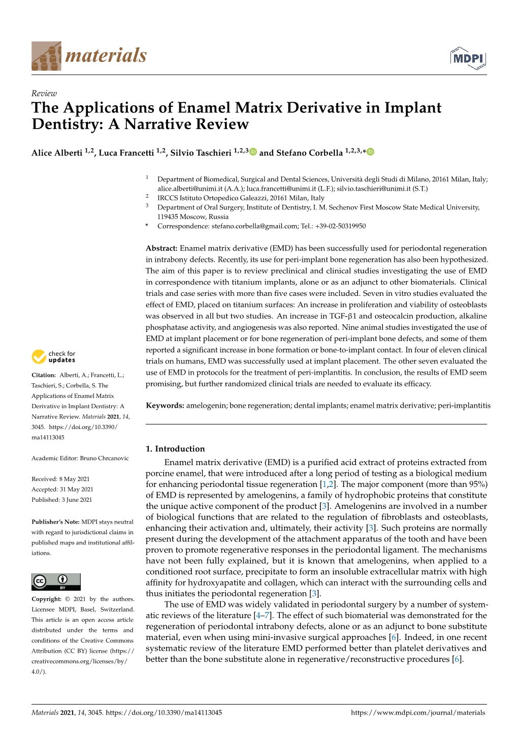 The Applications of Enamel Matrix Derivative in Implant Dentistry: a Narrative Review