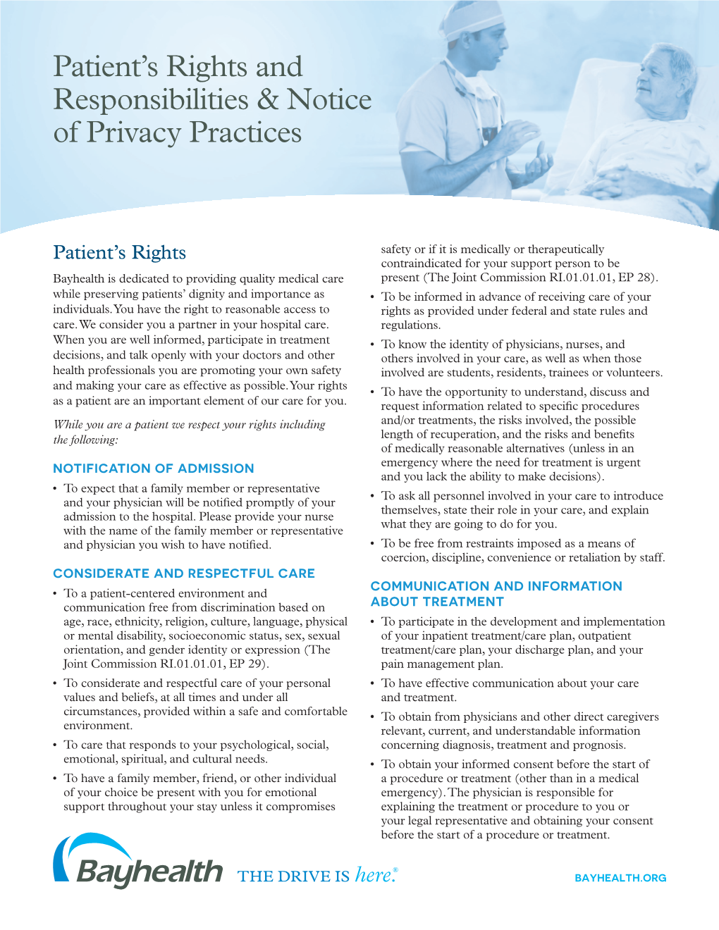 Patient's Rights and Responsibilities & Notice of Privacy Practices