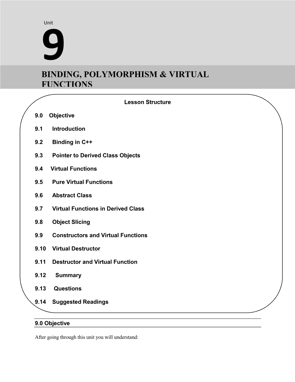 Binding, Polymorphism & Virtual Functions