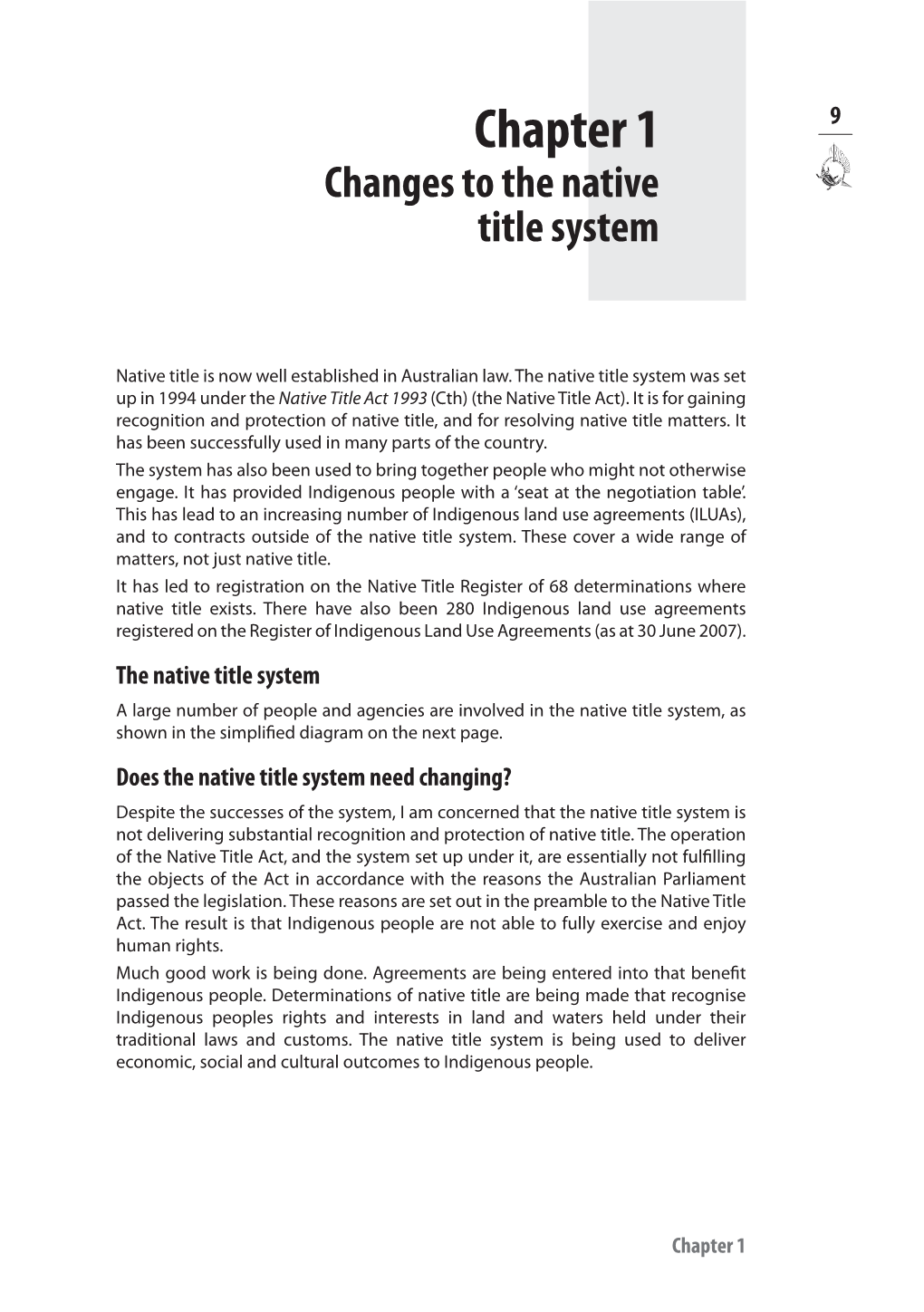 Changes to the Native Title System