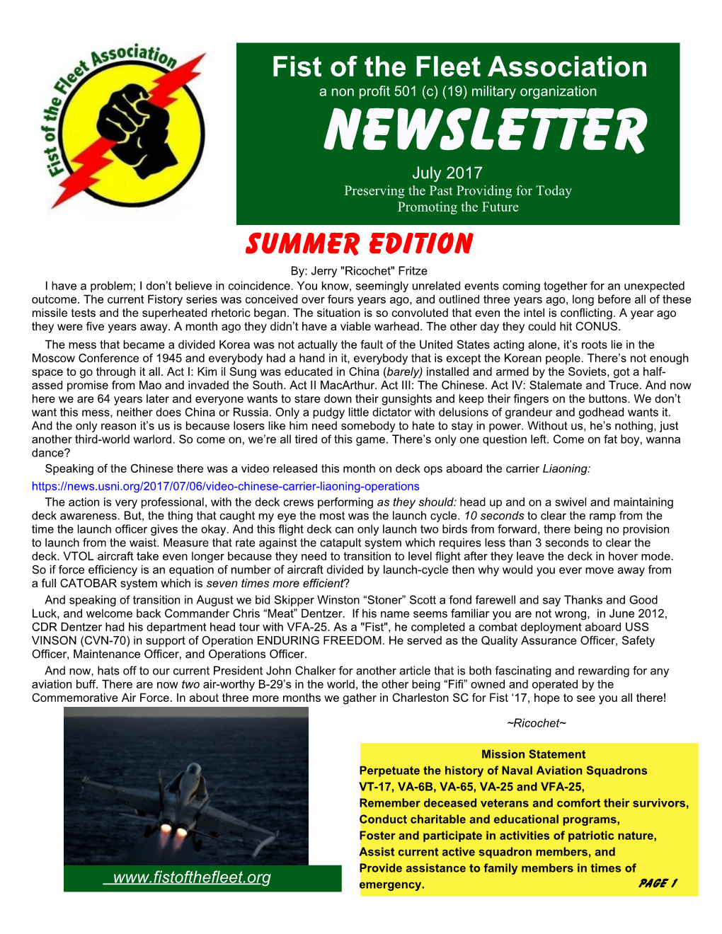 Summer 2017 Newsletter