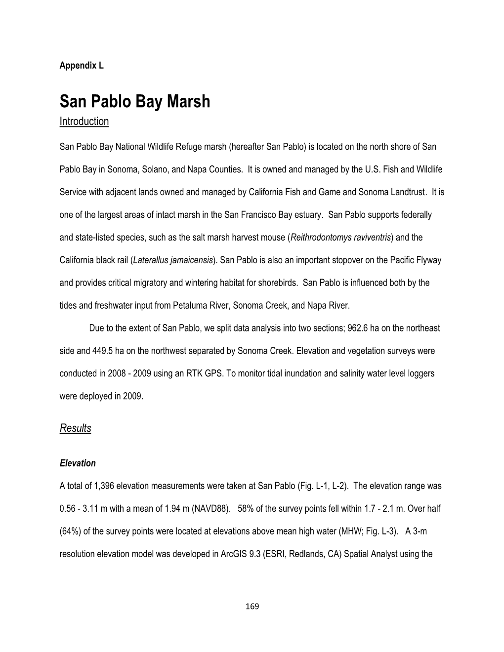 San Pablo Bay Marsh Introduction