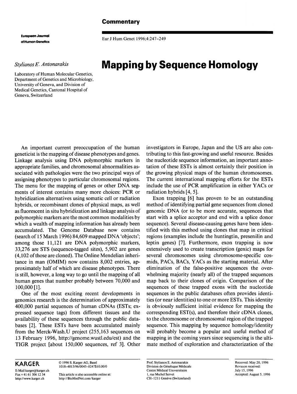 Mapping by Sequence Homology