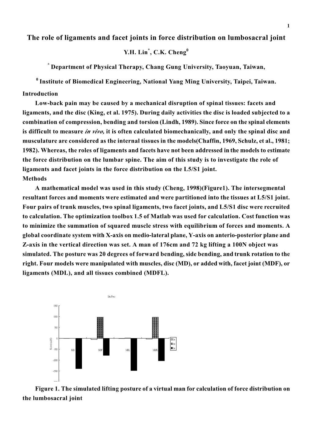 The Role of Ligaments and Facet Joints in Force Distribution on Lumbosacral Joint