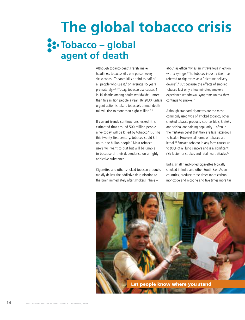 The Global Tobacco Crisis Tobacco – Global Agent of Death