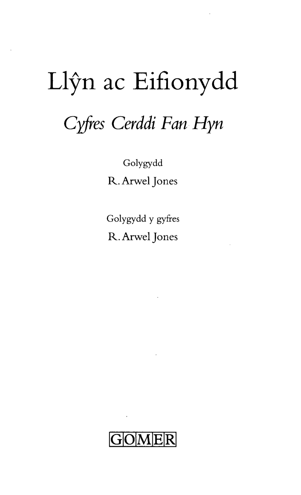 Llyn Ac Eifionydd Cyfres Cerddi Fan Hyn