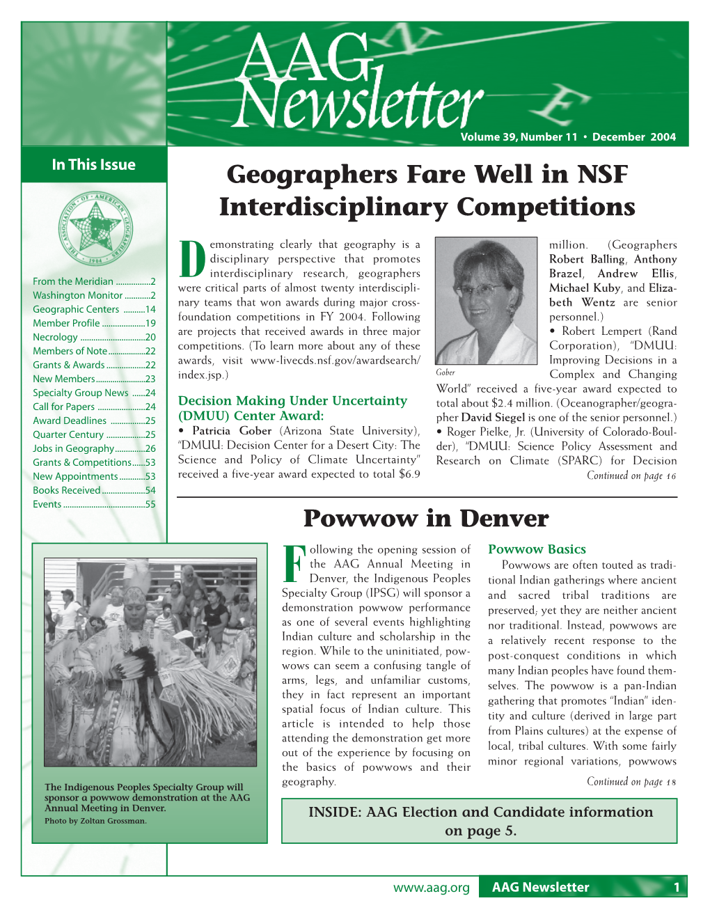 Geographers Fare Well in NSF Interdisciplinary Competitions