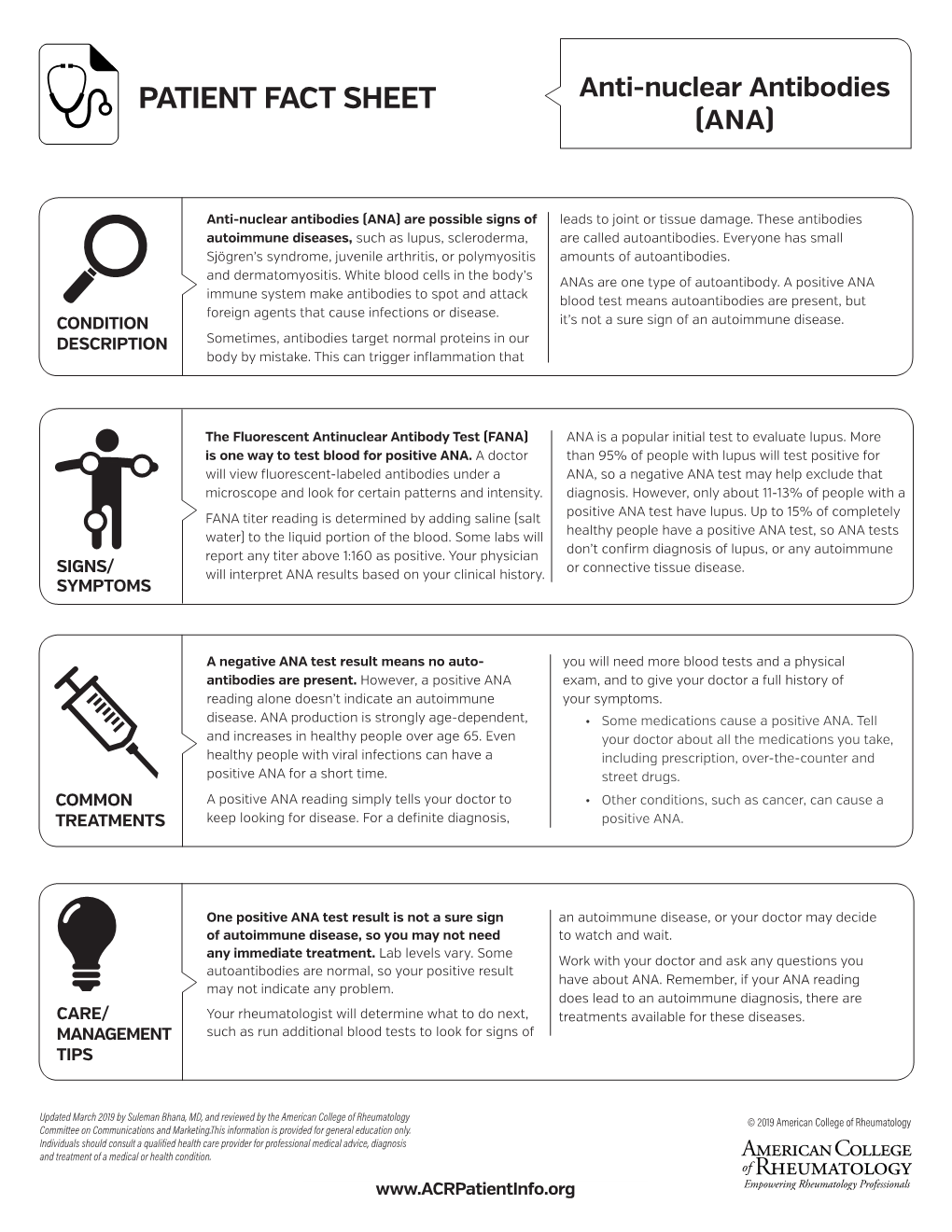 (Ana) Patient Fact Sheet