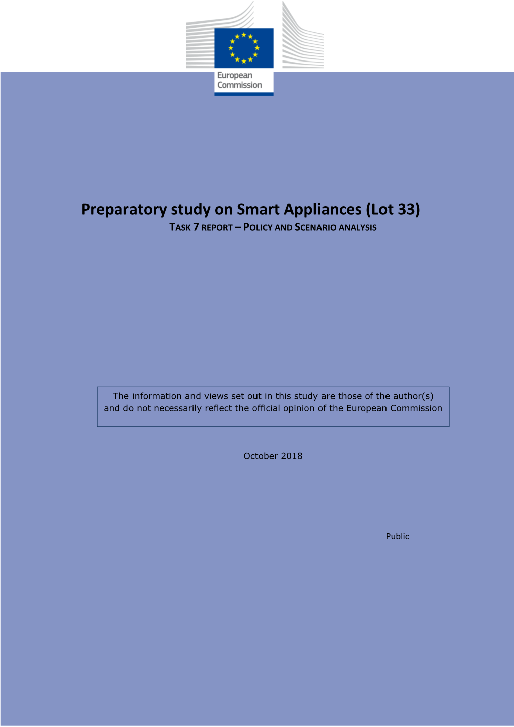 Preparatory Study on Smart Appliances (Lot 33) TASK 7 REPORT – POLICY and SCENARIO ANALYSIS