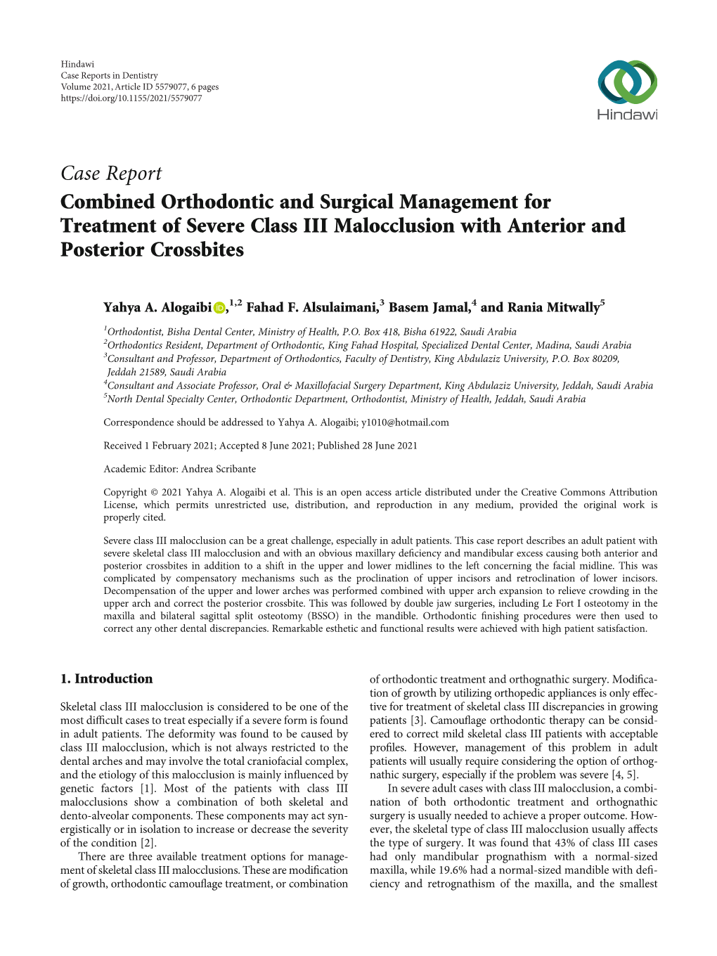 Combined Orthodontic and Surgical Management for Treatment of Severe Class III Malocclusion with Anterior and Posterior Crossbites