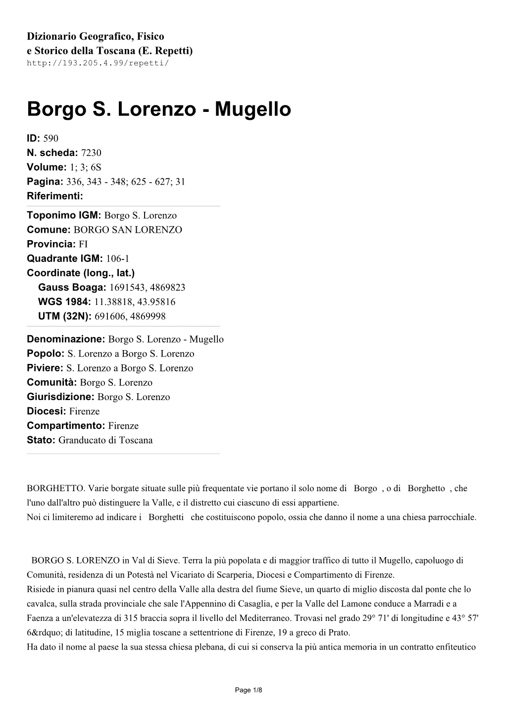 Borgo S. Lorenzo - Mugello