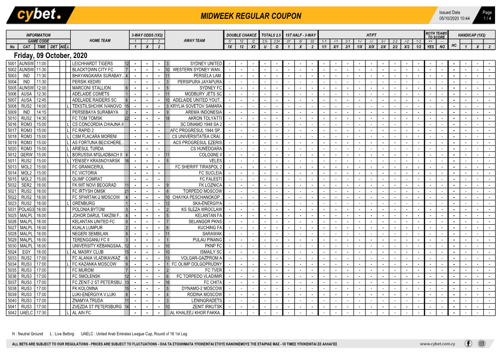 Midweek Regular Coupon 05/10/2020 10:44 1 / 4