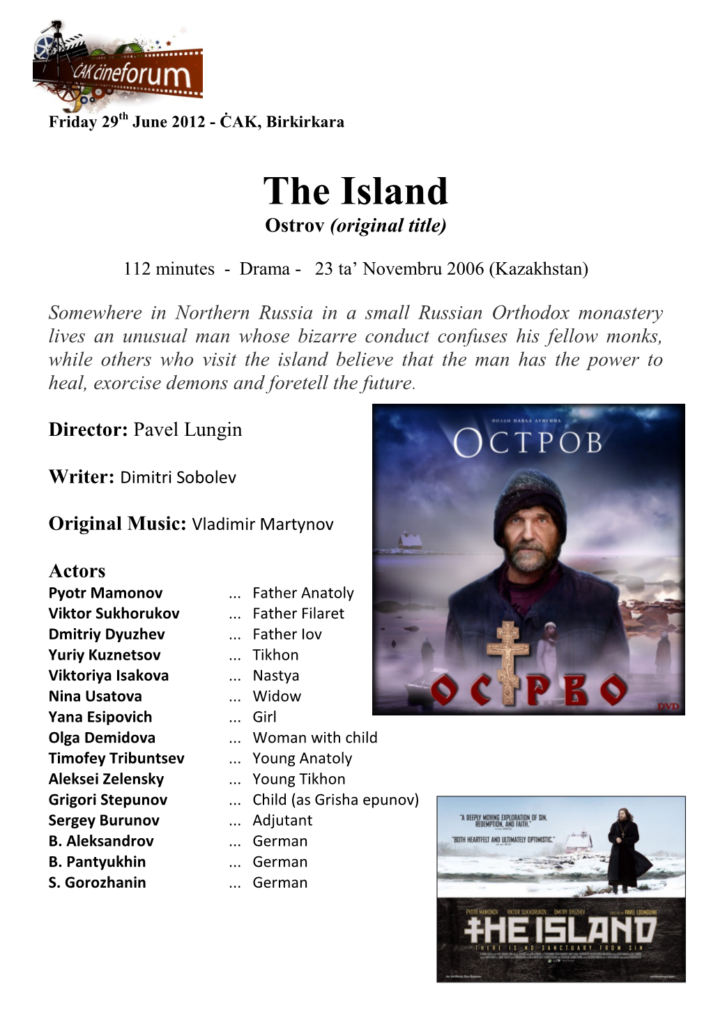 The Island Ostrov (Original Title)