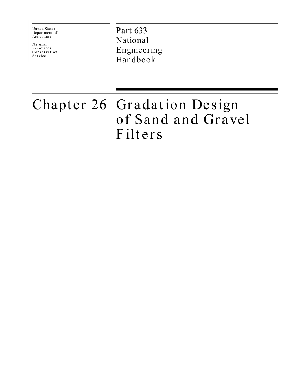 Chapter 26 Gradation Design of Sand and Gravel Filters