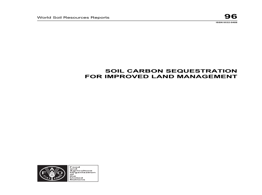 Soil Carbon Sequestration for Improved Land Management