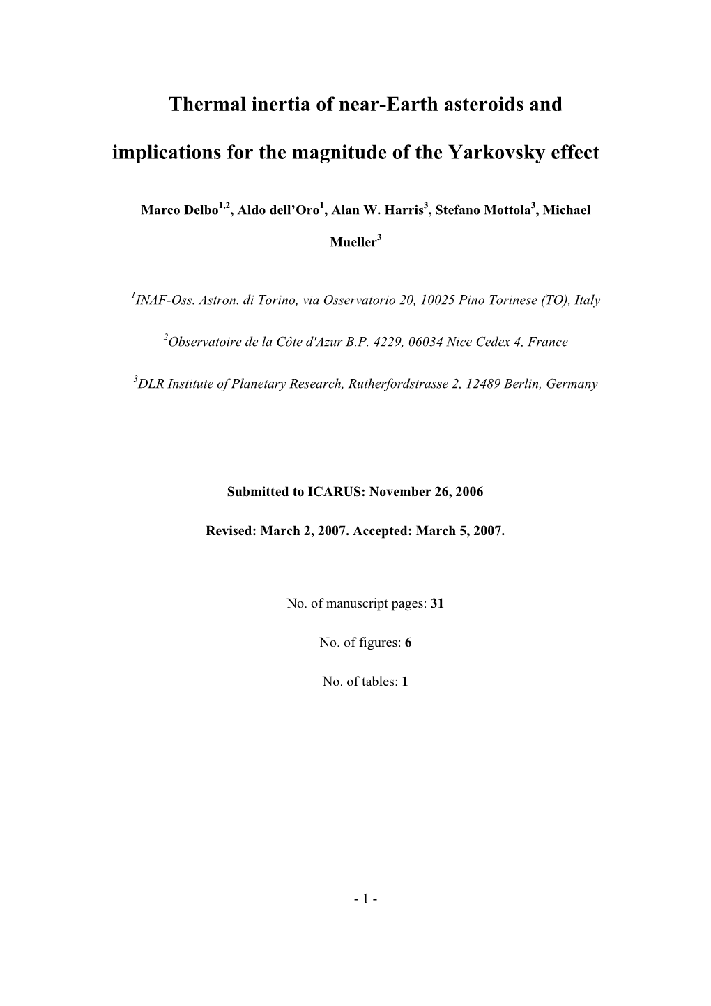 Thermal Inertia of Near-Earth Asteroids and Implications for the Magnitude of the Yarkovsky Effect