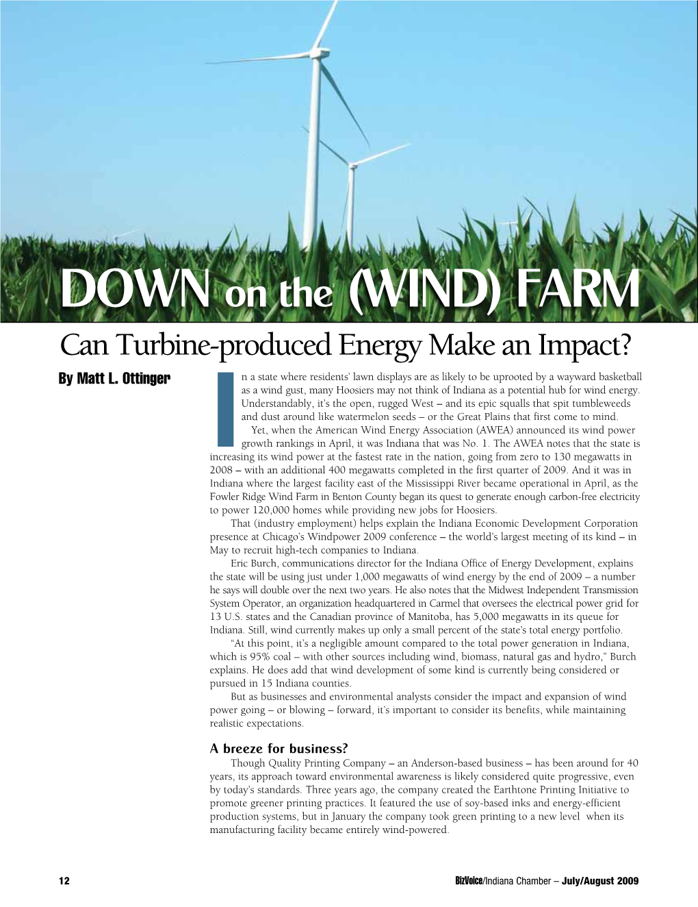 (Wind) Farm Can Turbine-Produced Energy Make an Impact? by Matt L