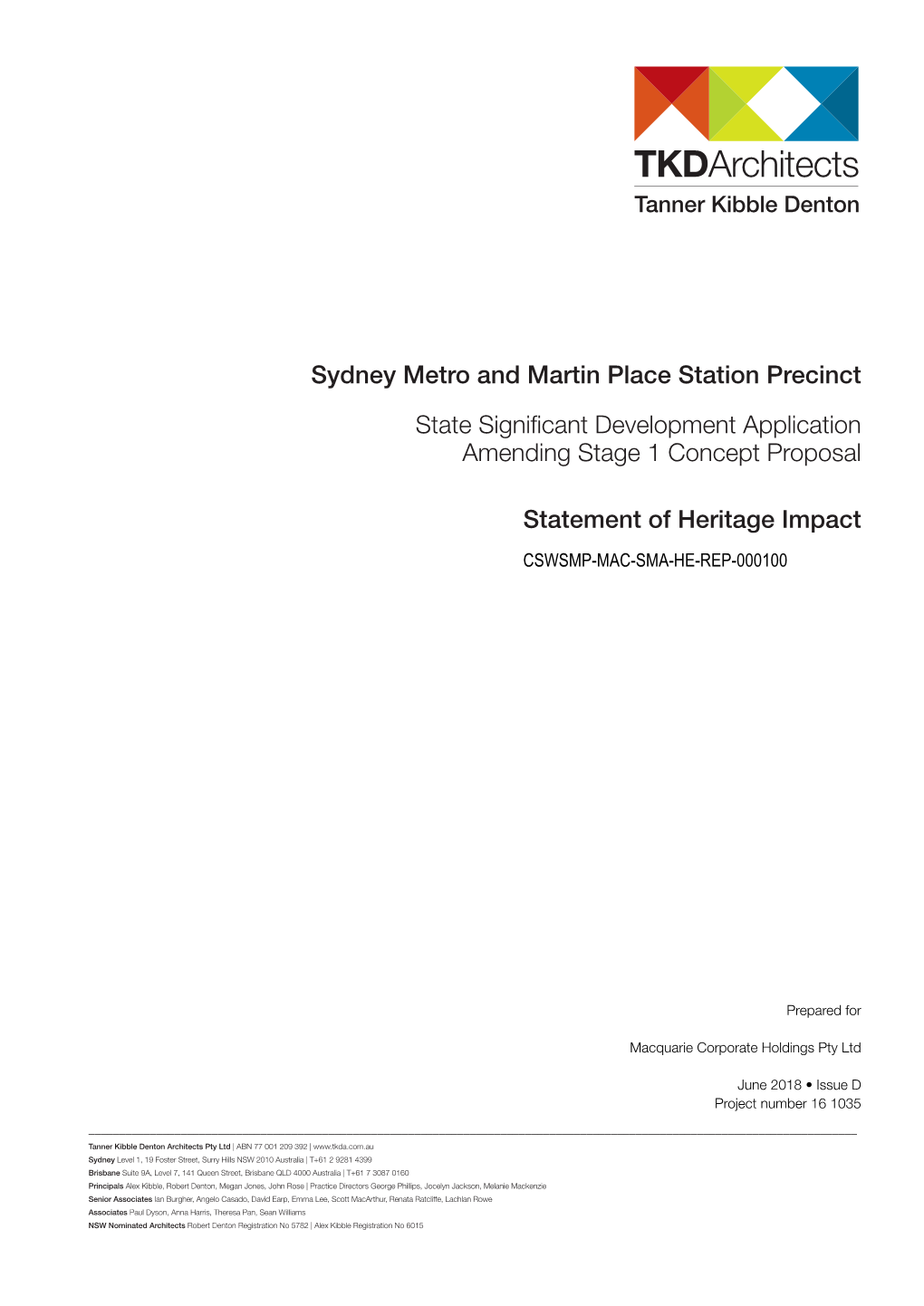 Sydney Metro and Martin Place Station Precinct State Significant Development Application Amending Stage 1 Concept Proposal State