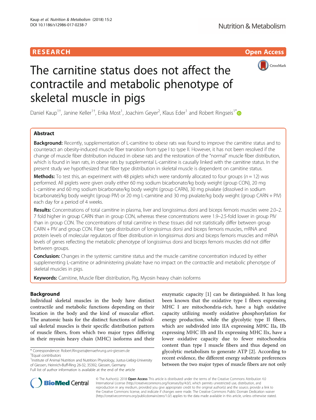 The Carnitine Status Does Not Affect the Contractile and Metabolic