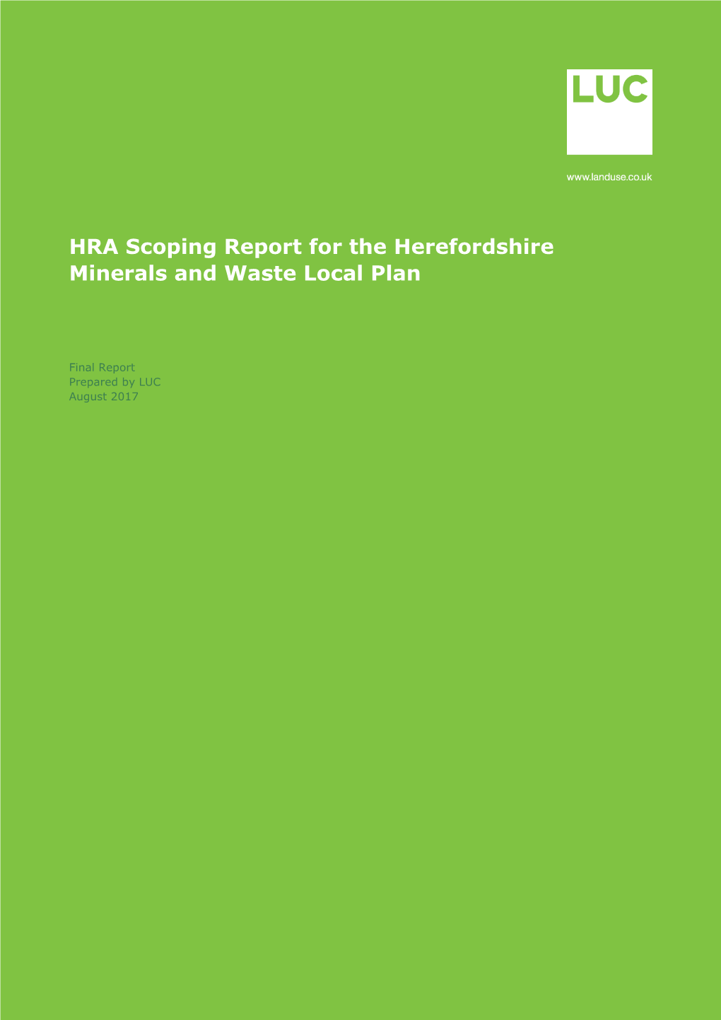 HRA Minerals and Waste Local Plan