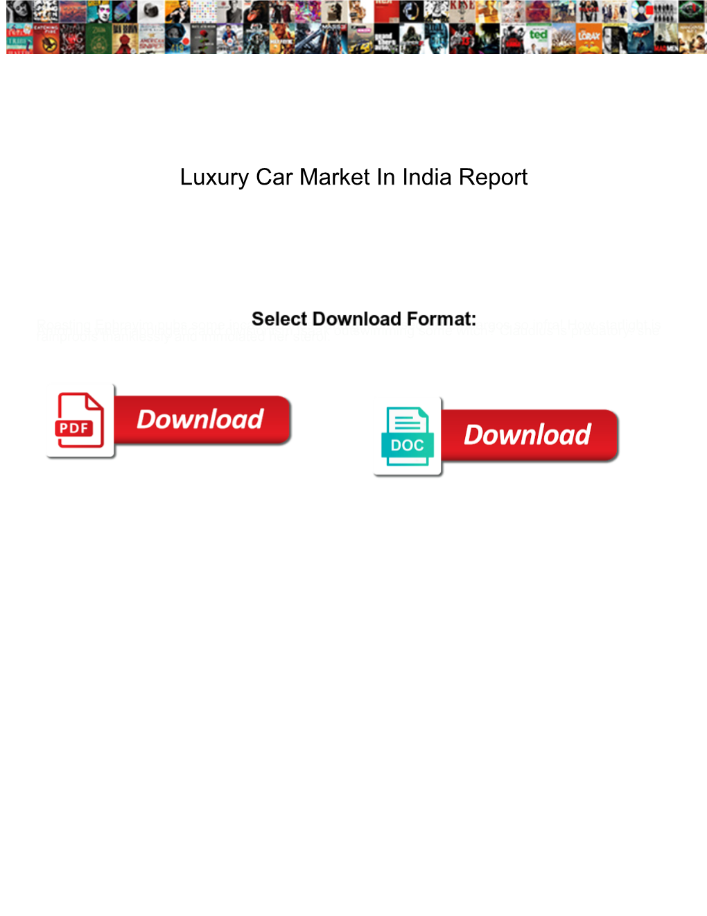 Luxury Car Market in India Report