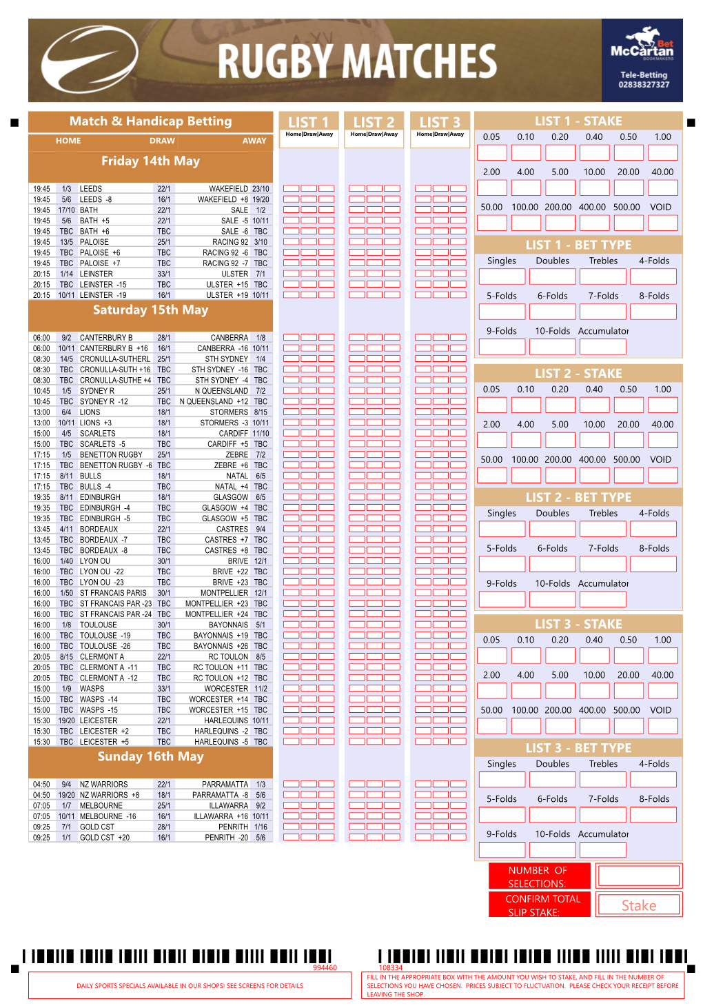 Weekend Rugby Coupon Overlayimage