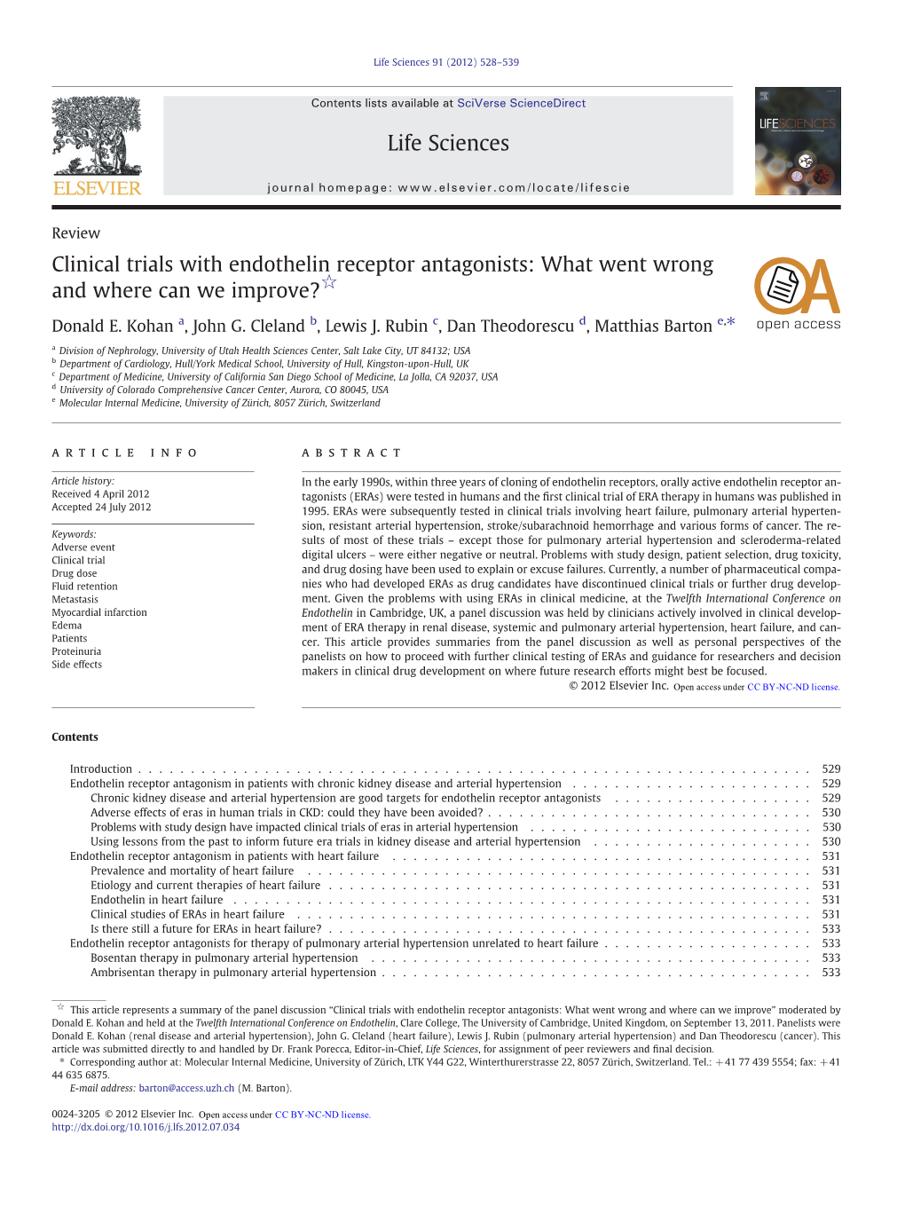 Clinical Trials with Endothelin Receptor Antagonists: What Went Wrong and Where Can We Improve?☆