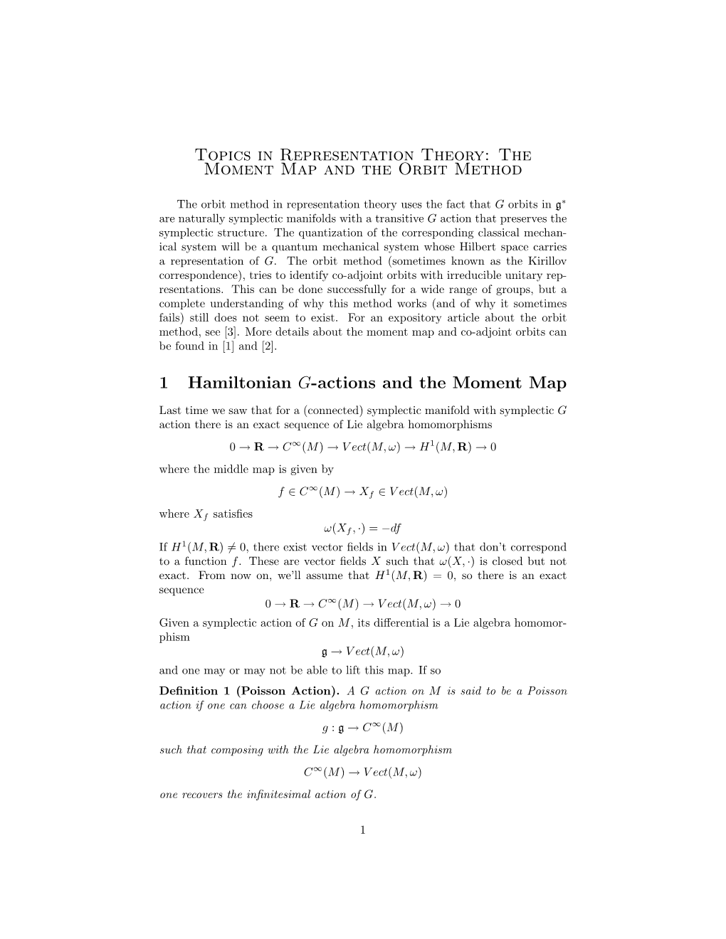 The Moment Map and the Orbit Method