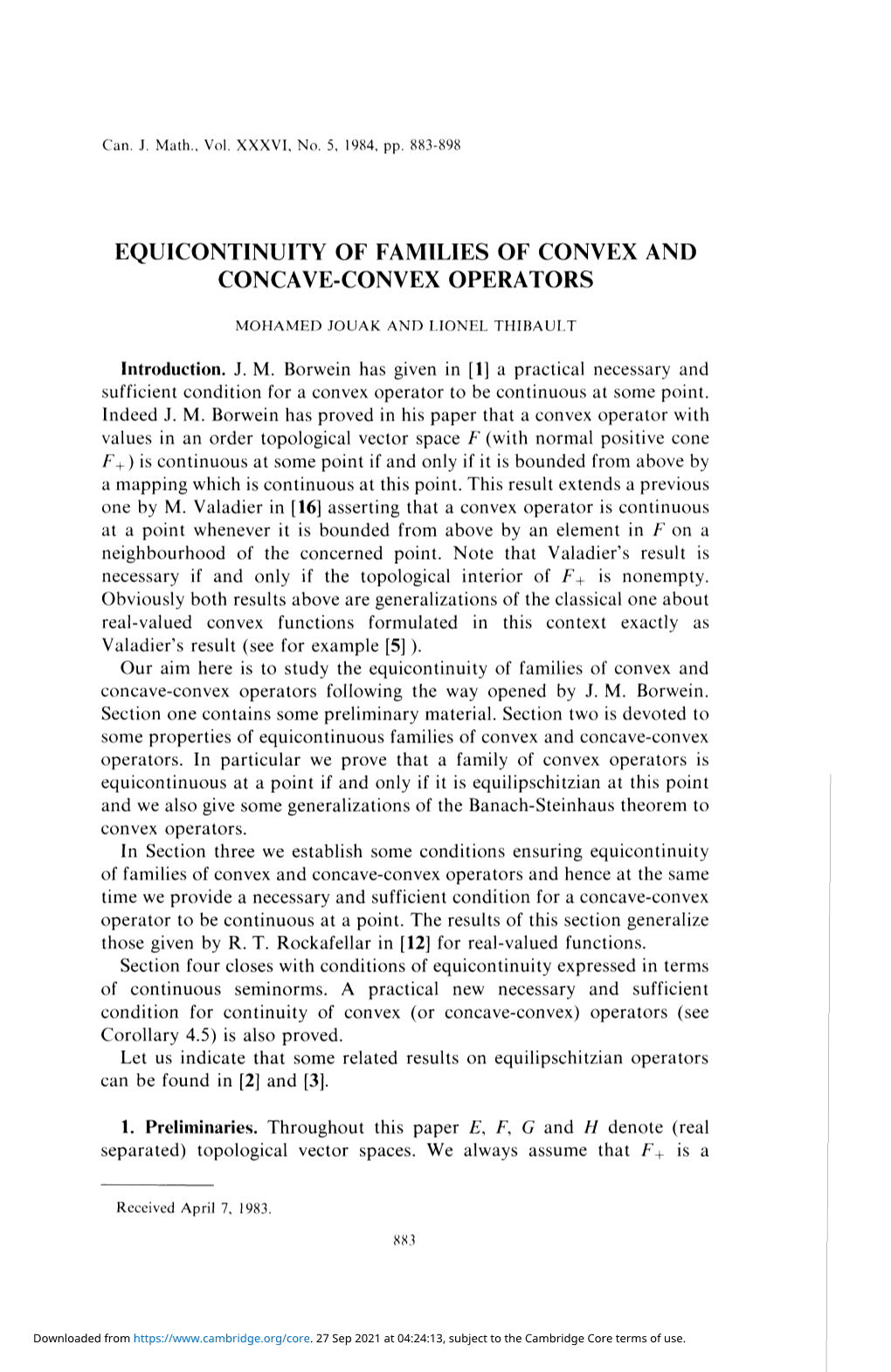 Equicontinuity of Families of Convex and Concave-Convex Operators