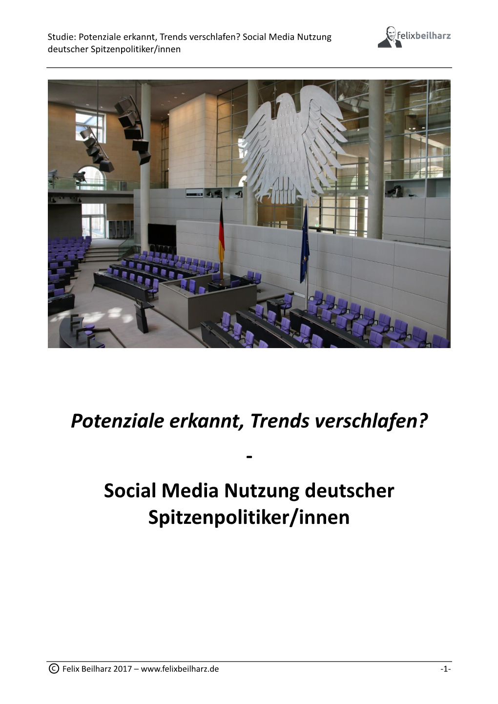Potenziale Erkannt, Trends Verschlafen? Social Media Nutzung Deutscher Spitzenpolitiker/Innen
