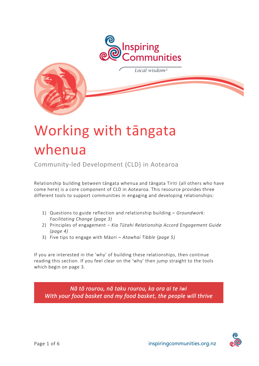 Working with Tāngata Whenua Community-Led Development (CLD) in Aotearoa