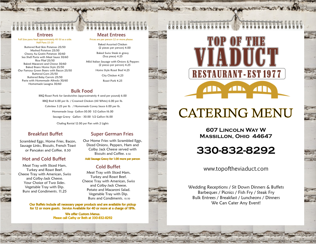 Catering Menu