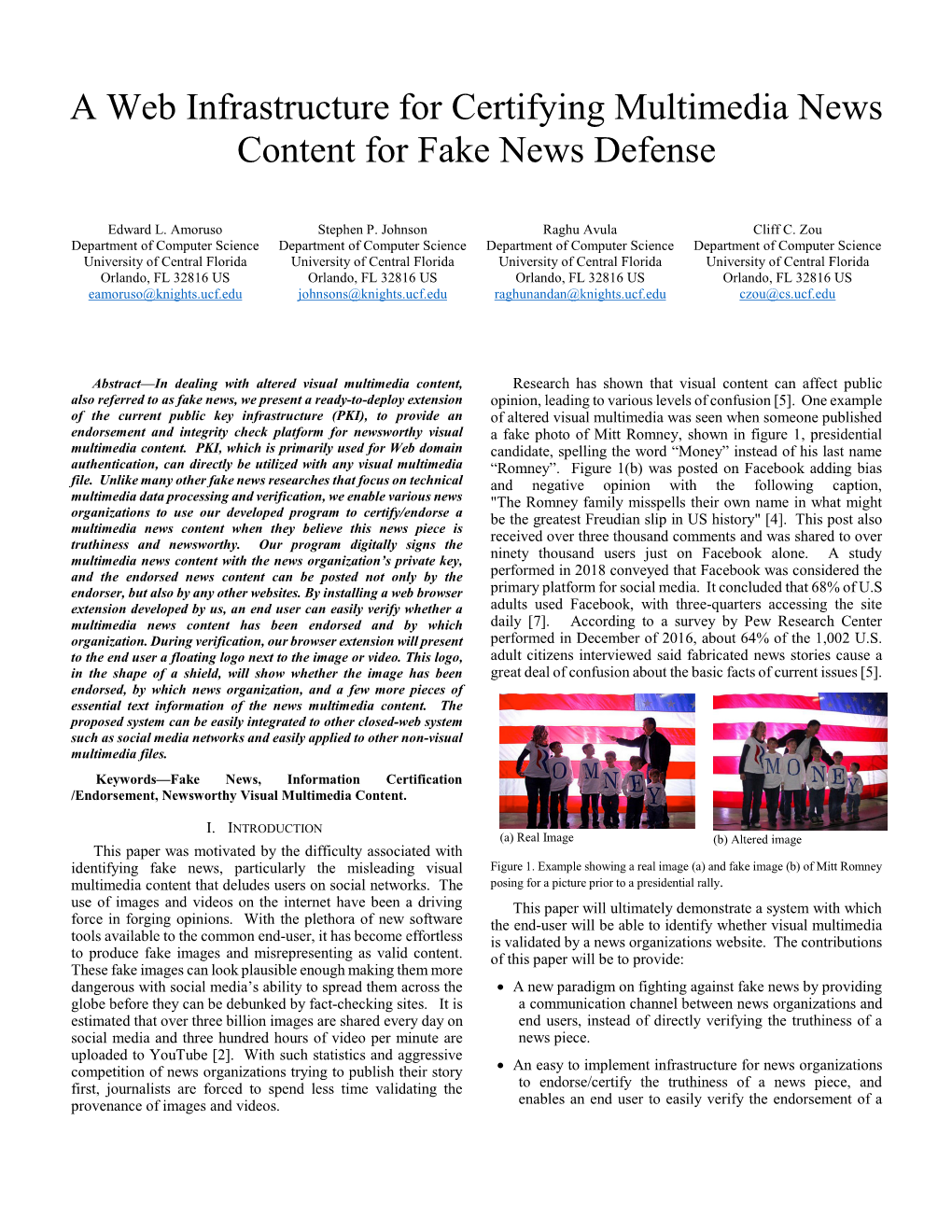 A Web Infrastructure for Certifying Multimedia News Content for Fake News Defense