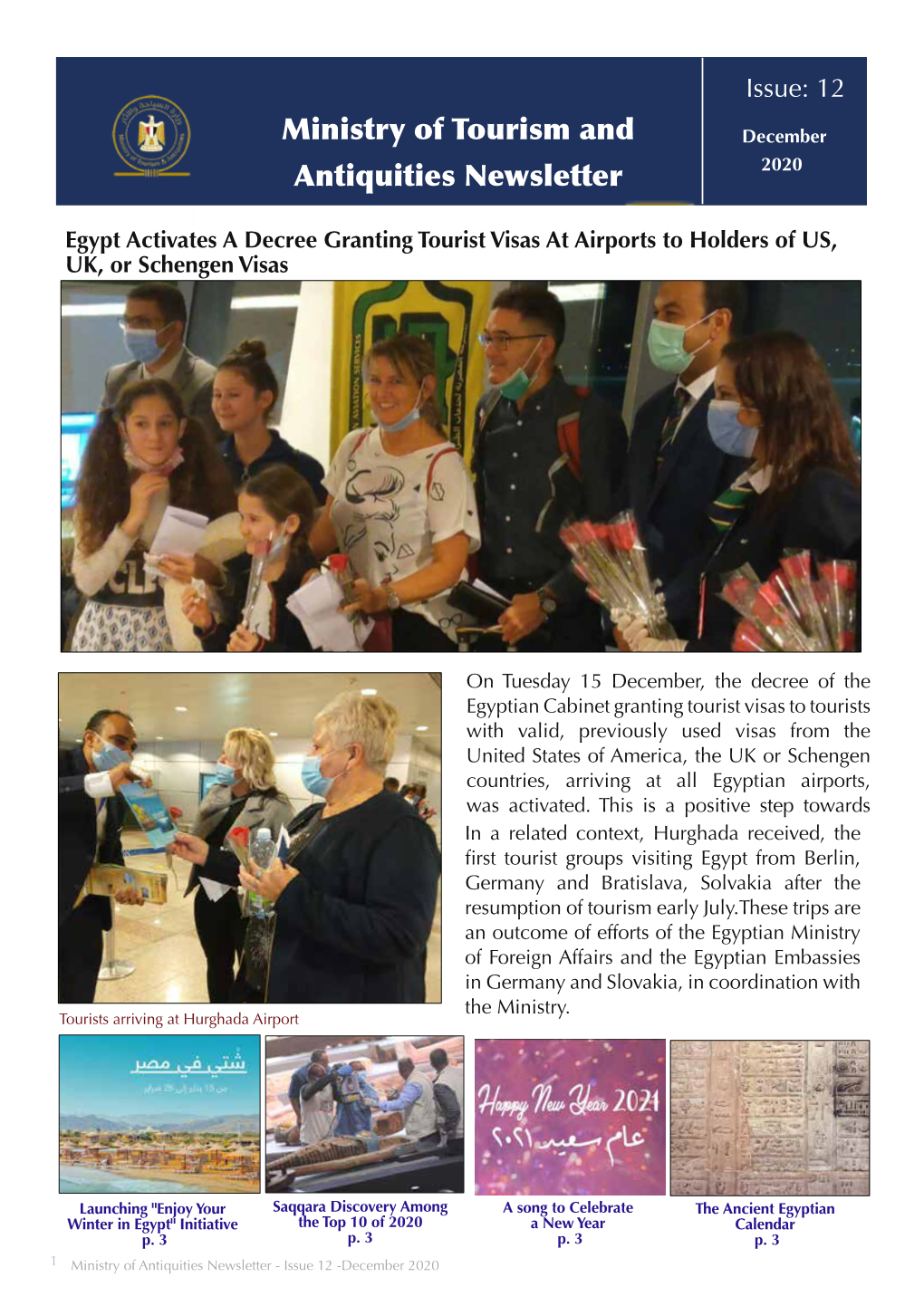 Ministry of Tourism and Antiquities Newsletter