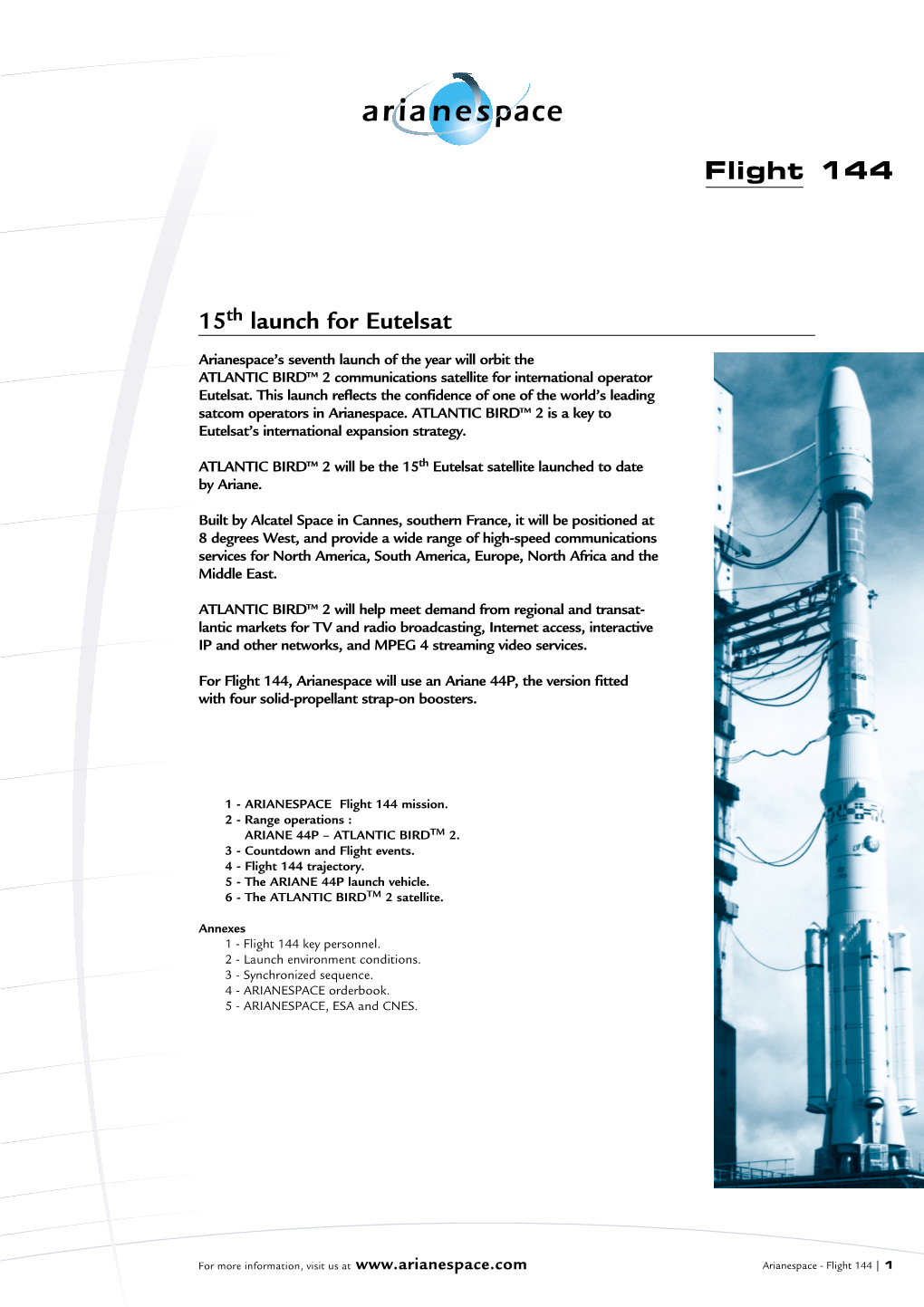 15Th Launch for Eutelsat Flight