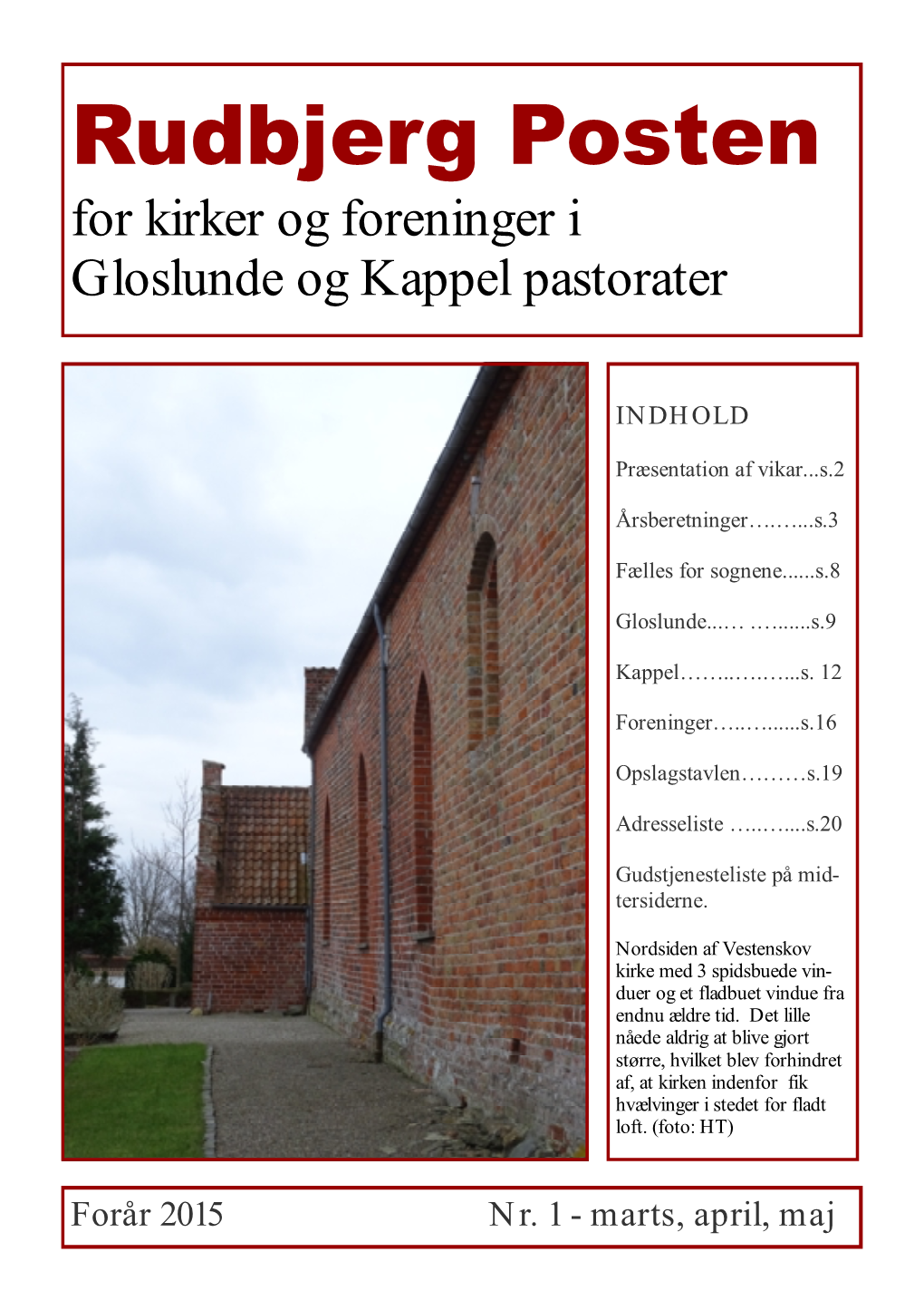 Rudbjerg Posten for Kirker Og Foreninger I Gloslunde Og Kappel Pastorater
