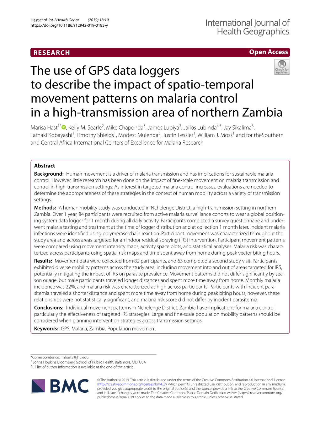 The Use of GPS Data Loggers to Describe the Impact of Spatio